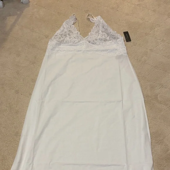 NWT Natori Bliss Harmony Elegant White Lace Nightgown 100% Cotton XL - Picture 2 of 6